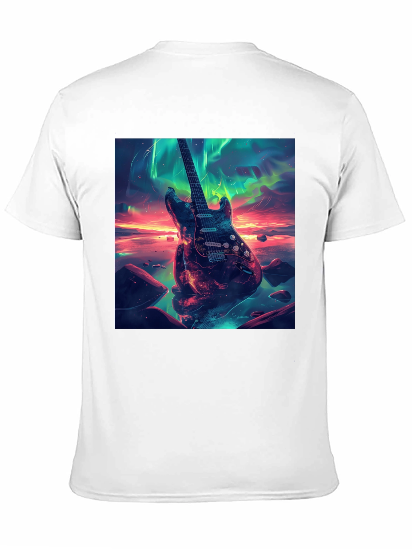 Guitar Nebula Graphic Tee - Black Cotton