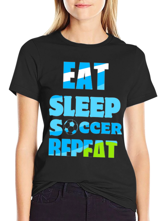 Eat Sleep Soccer Repeat Graphic Tee