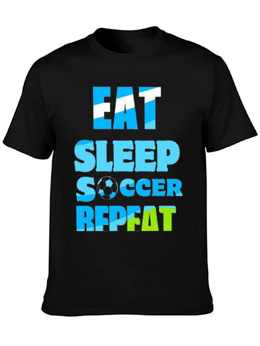 Eat Sleep Soccer Repeat Graphic Tee