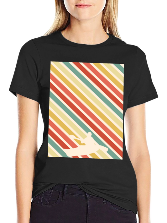 Retro Kayak Striped T-Shirt - Vintage Style Tee