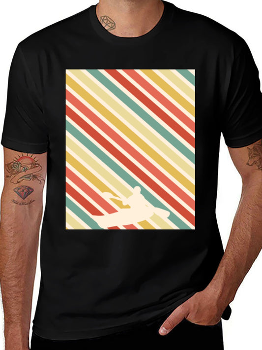 Retro Kayak Striped T-Shirt - Vintage Style Tee