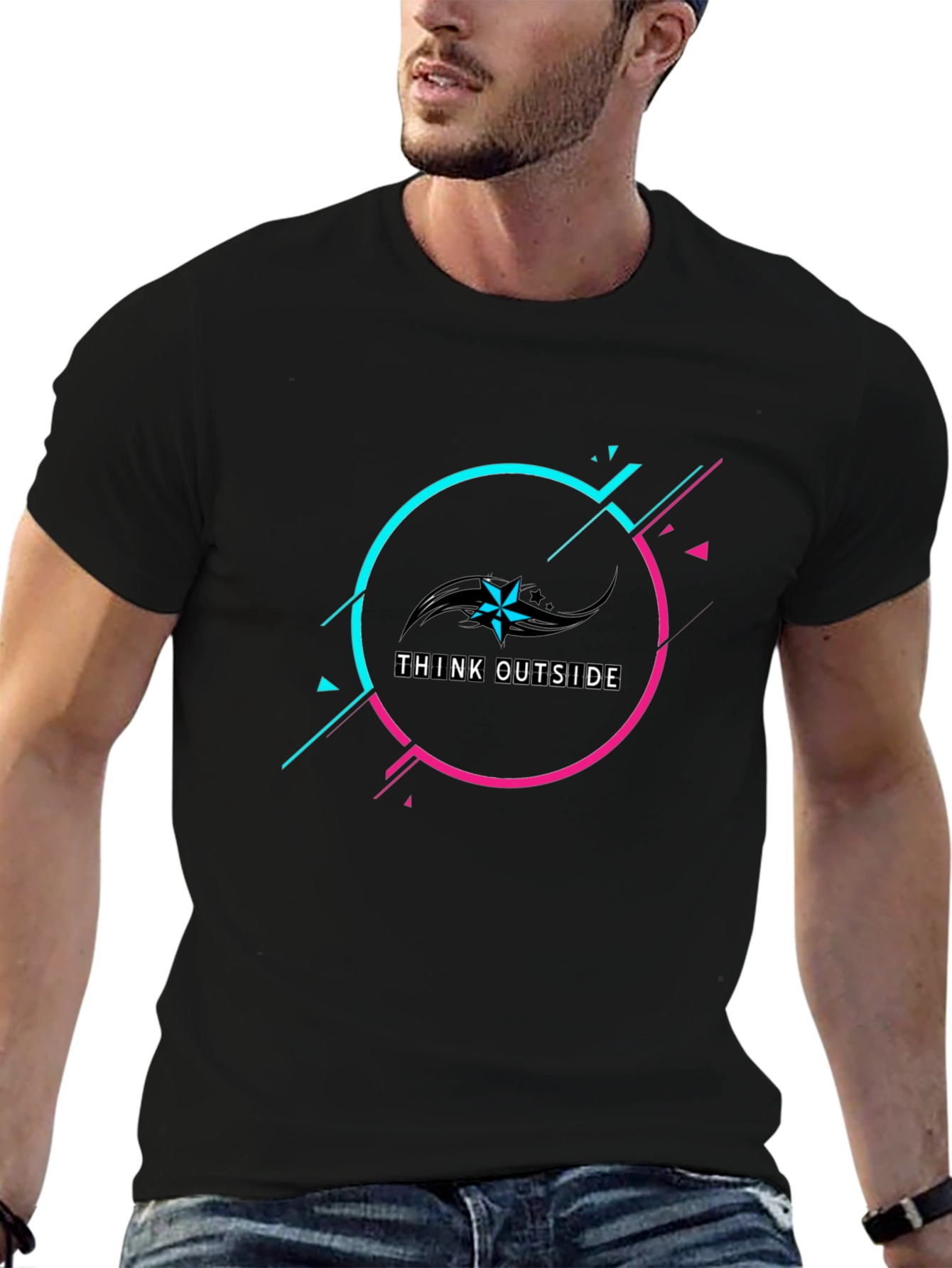 Think Outside Black Graphic Tee