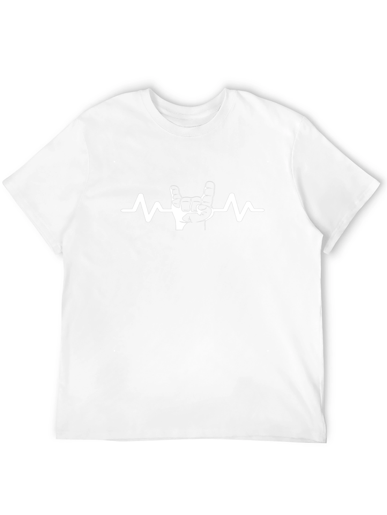 Rock On Heartbeat T-Shirt - Black Cotton