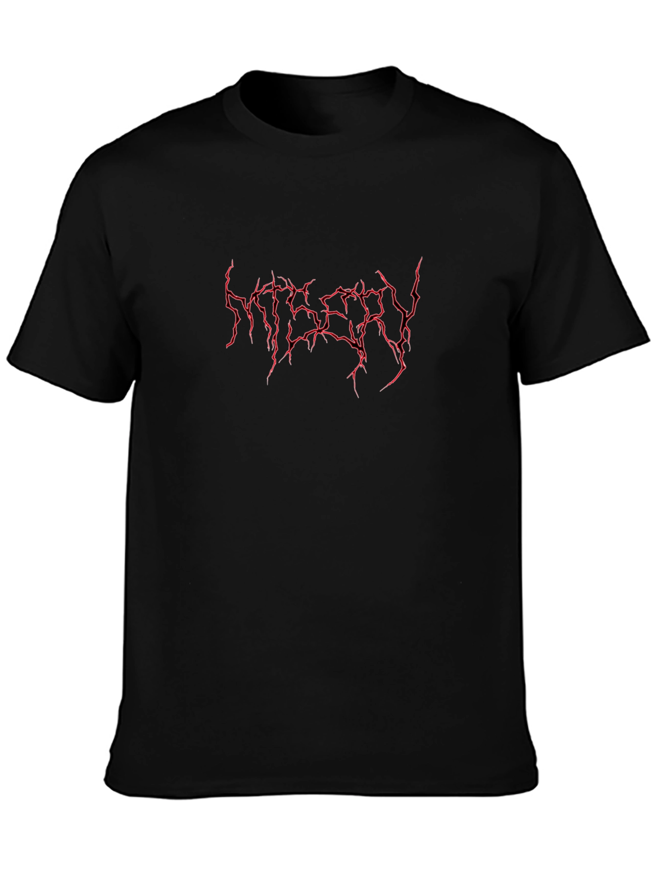 Edgy Red Lettering Black T-Shirt