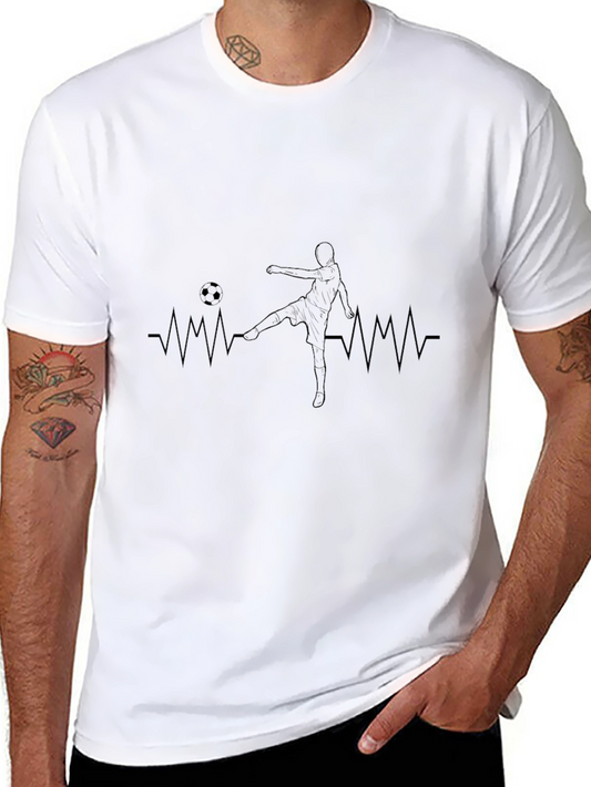 Soccer Heartbeat T-Shirt - Passionate Football Tee