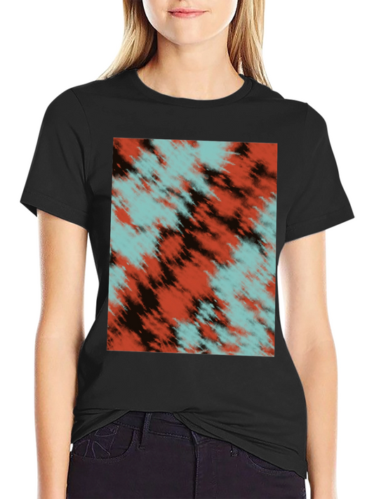 Abstract Tie-Dye Graphic Black T-Shirt