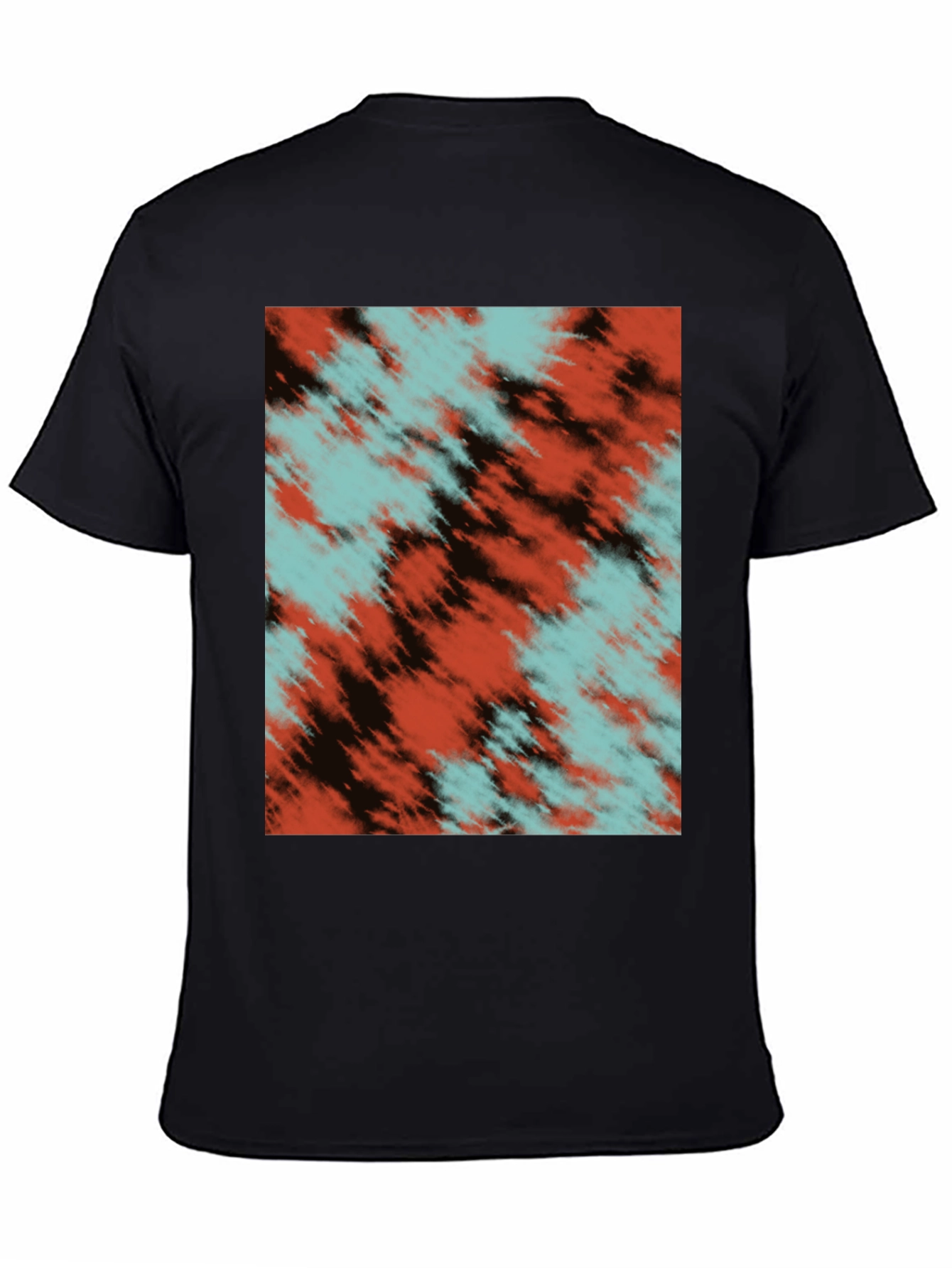 Abstract Tie-Dye Graphic Black T-Shirt
