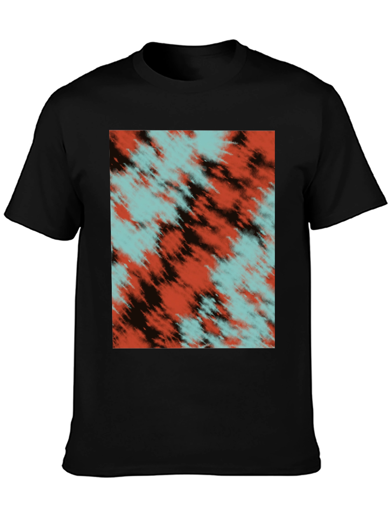 Abstract Tie-Dye Graphic Black T-Shirt