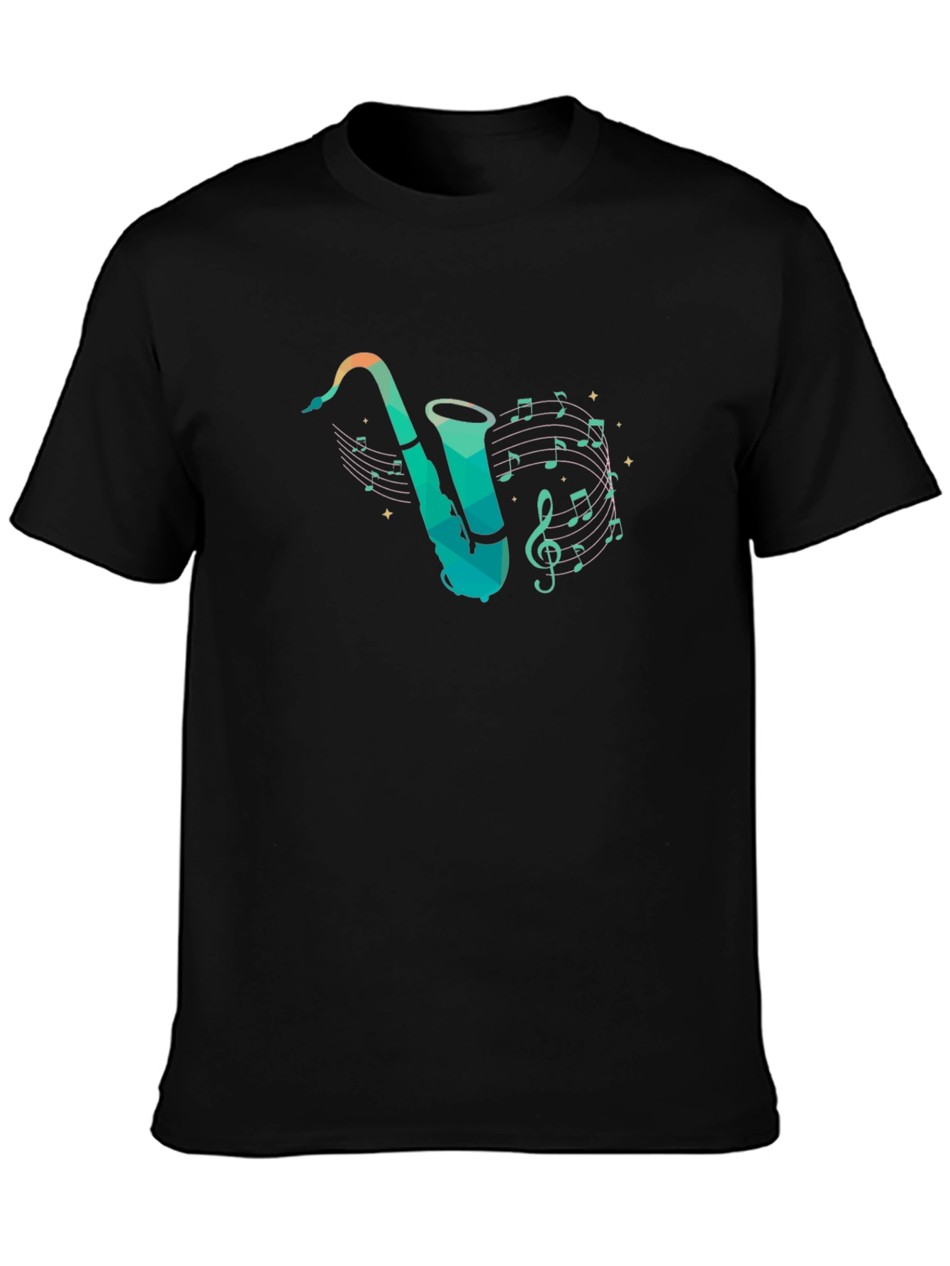 Saxophone Music Notes Graphic Tee