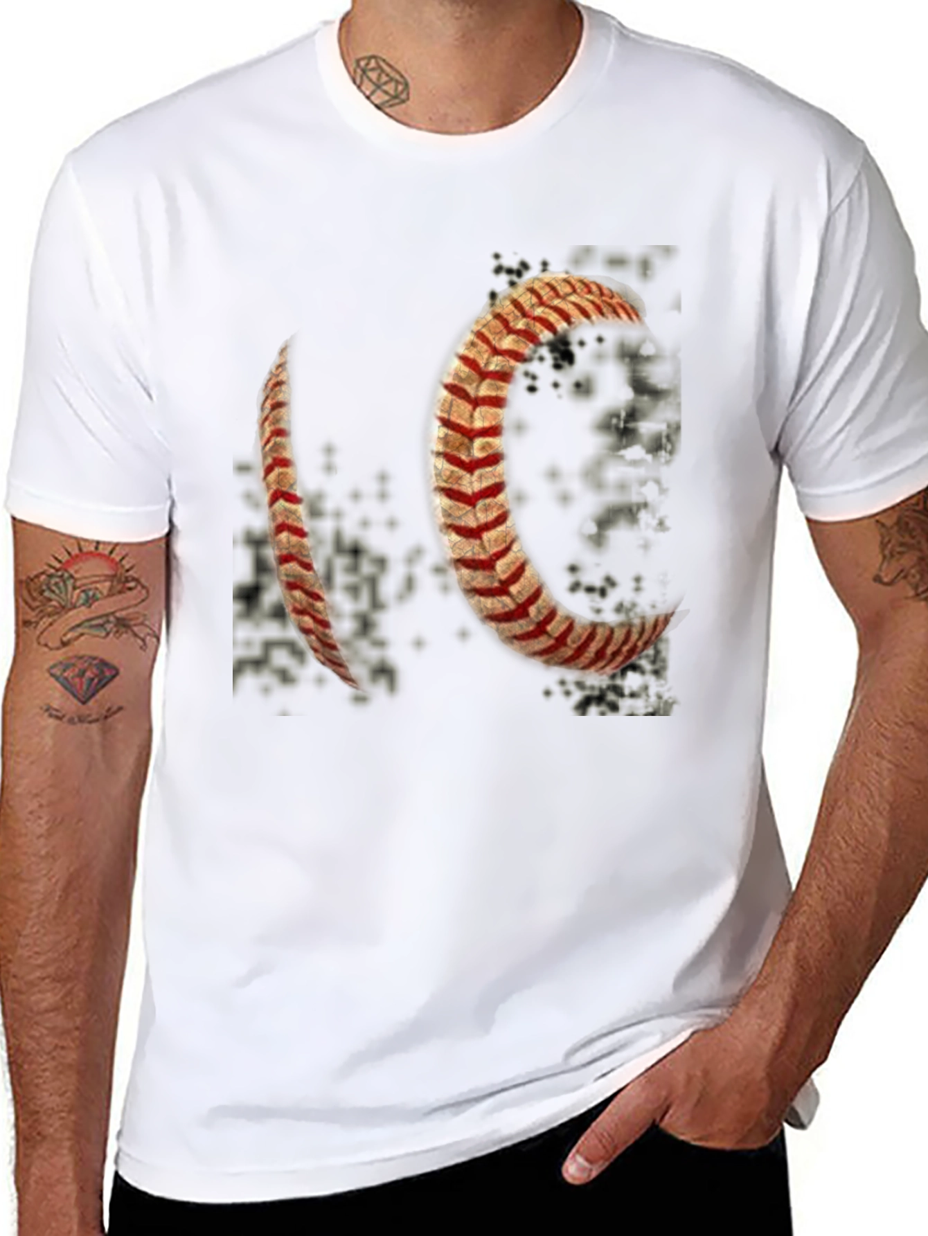 Baseball Stitch Graphic T-Shirt - Black