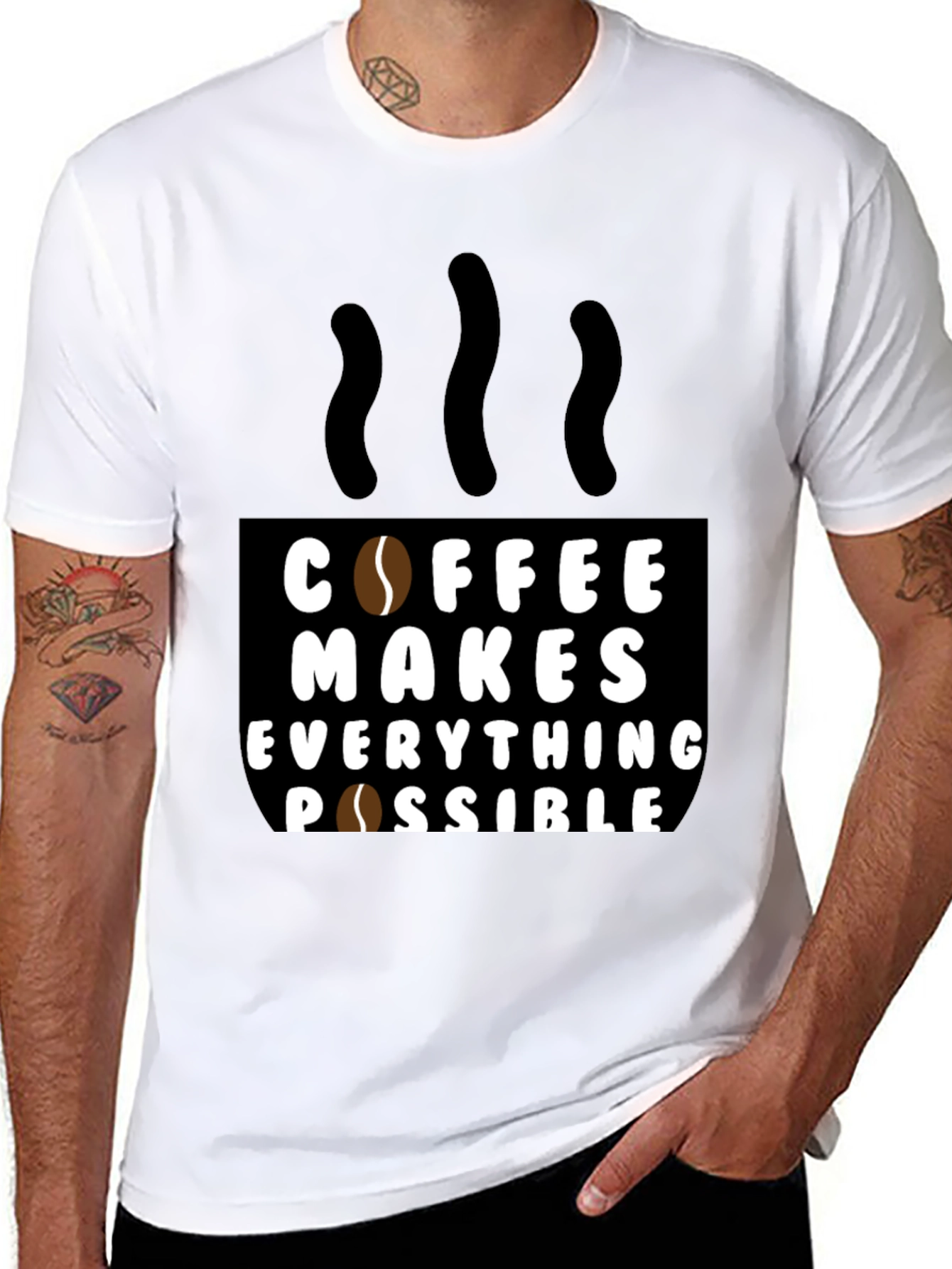 Coffee Makes Everything Possible Black T-Shirt
