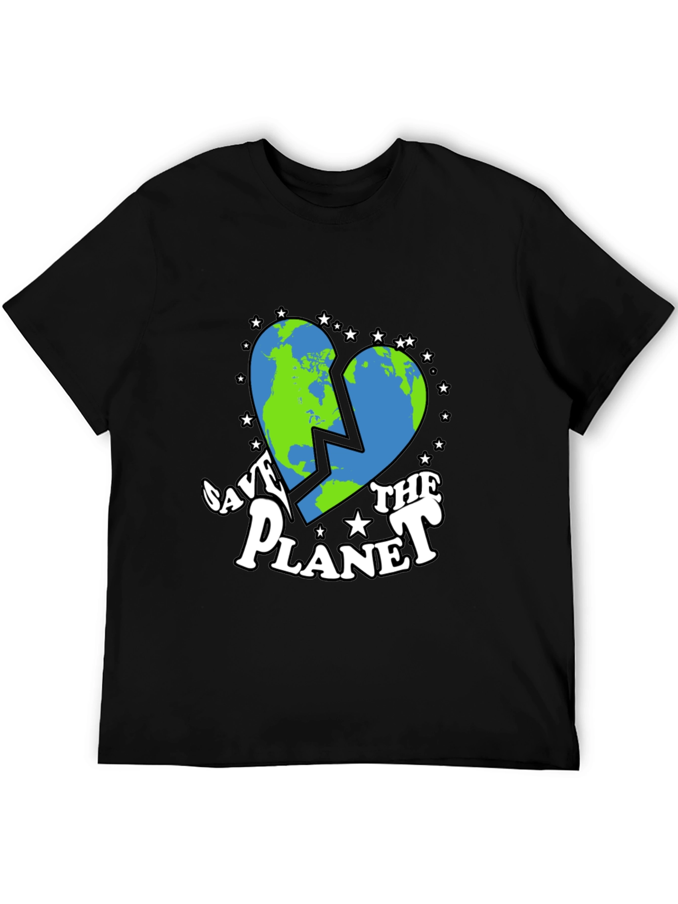 Save the Planet Earth Heart Graphic T-Shirt