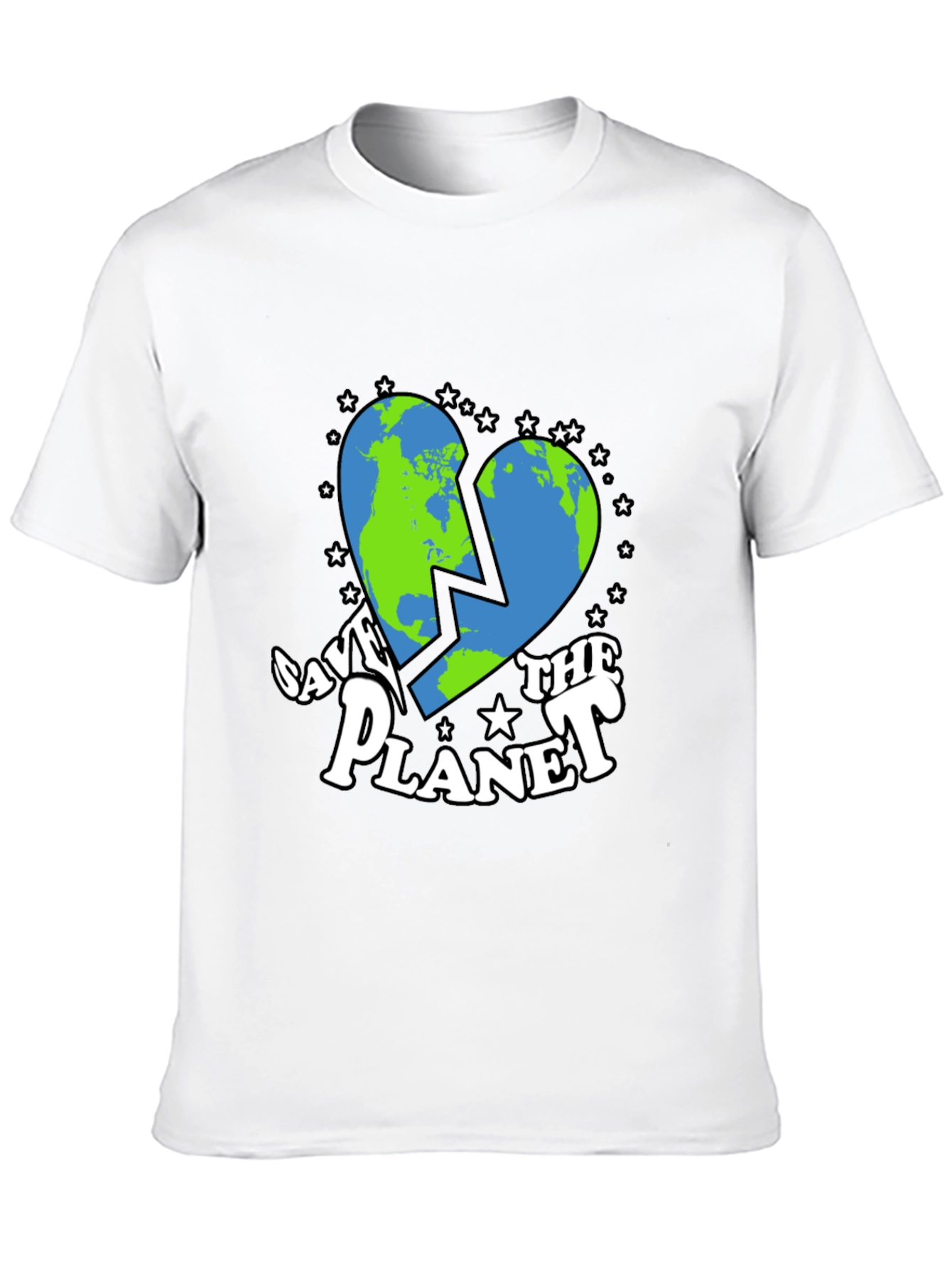 Save the Planet Earth Heart Graphic T-Shirt