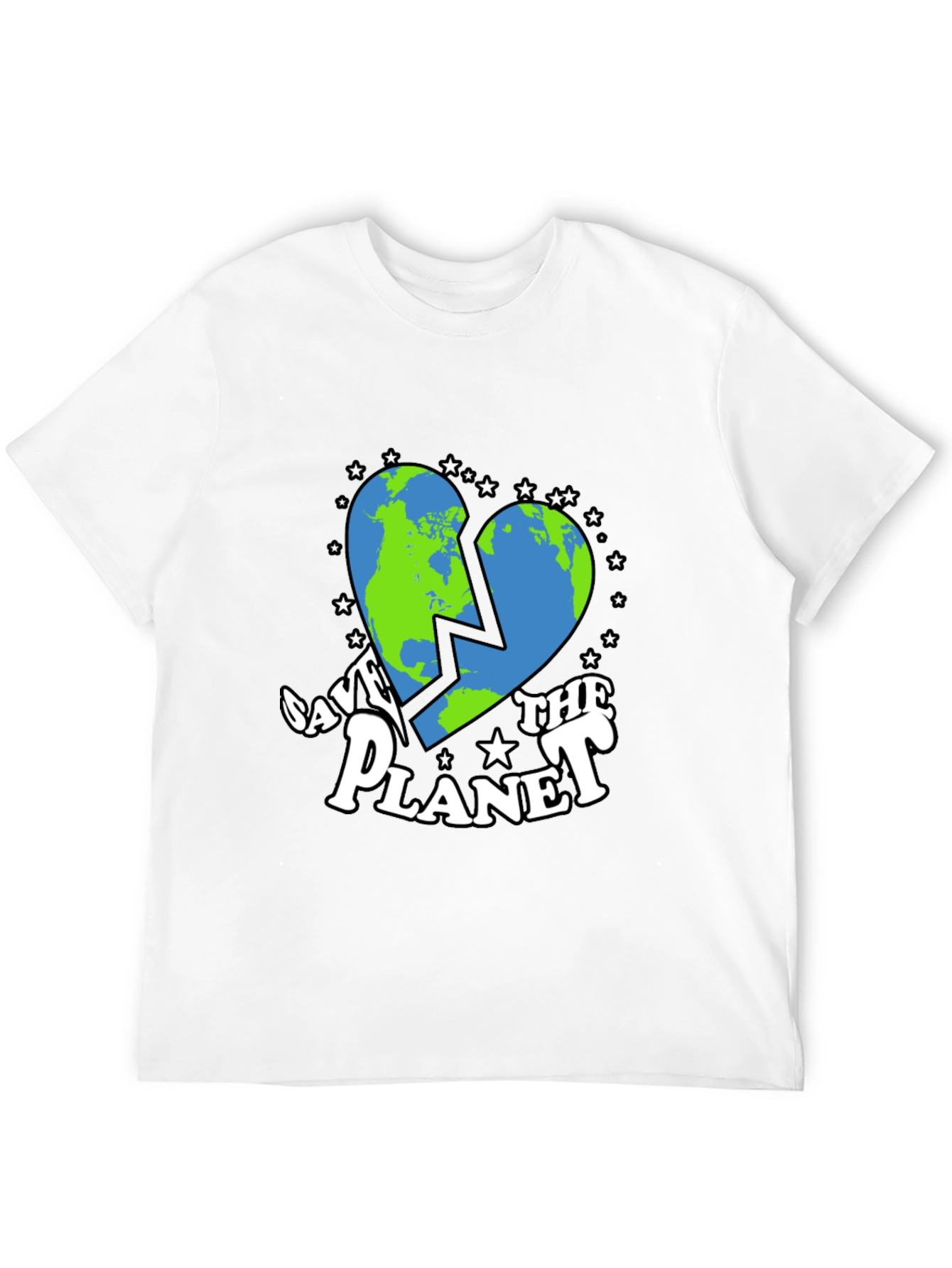 Save the Planet Earth Heart Graphic T-Shirt