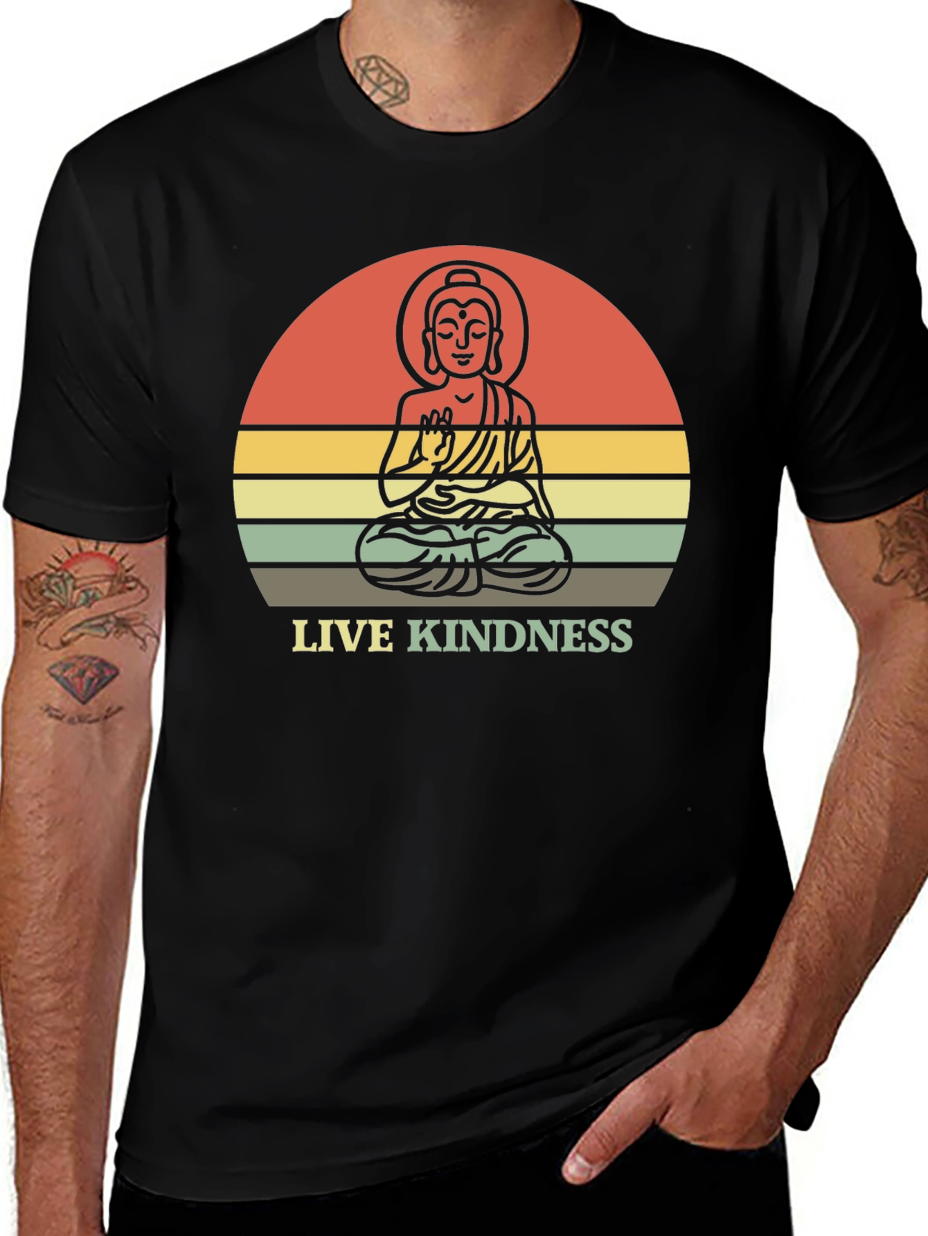 Live Kindness Buddha Graphic T-Shirt