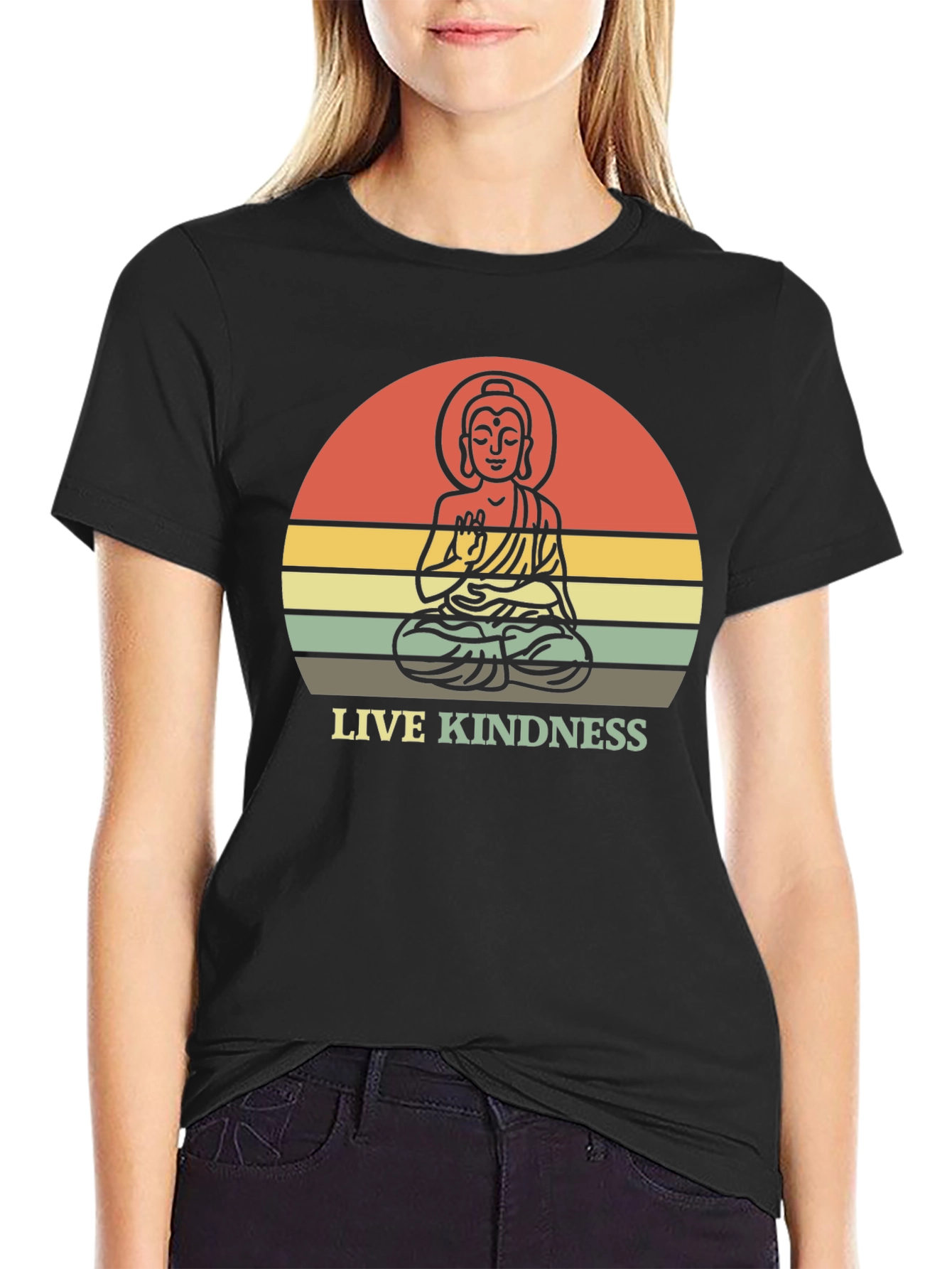 Live Kindness Buddha Graphic T-Shirt