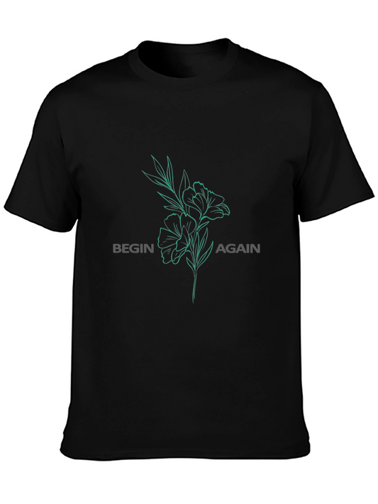 Begin Again Graphic Print Black T-Shirt