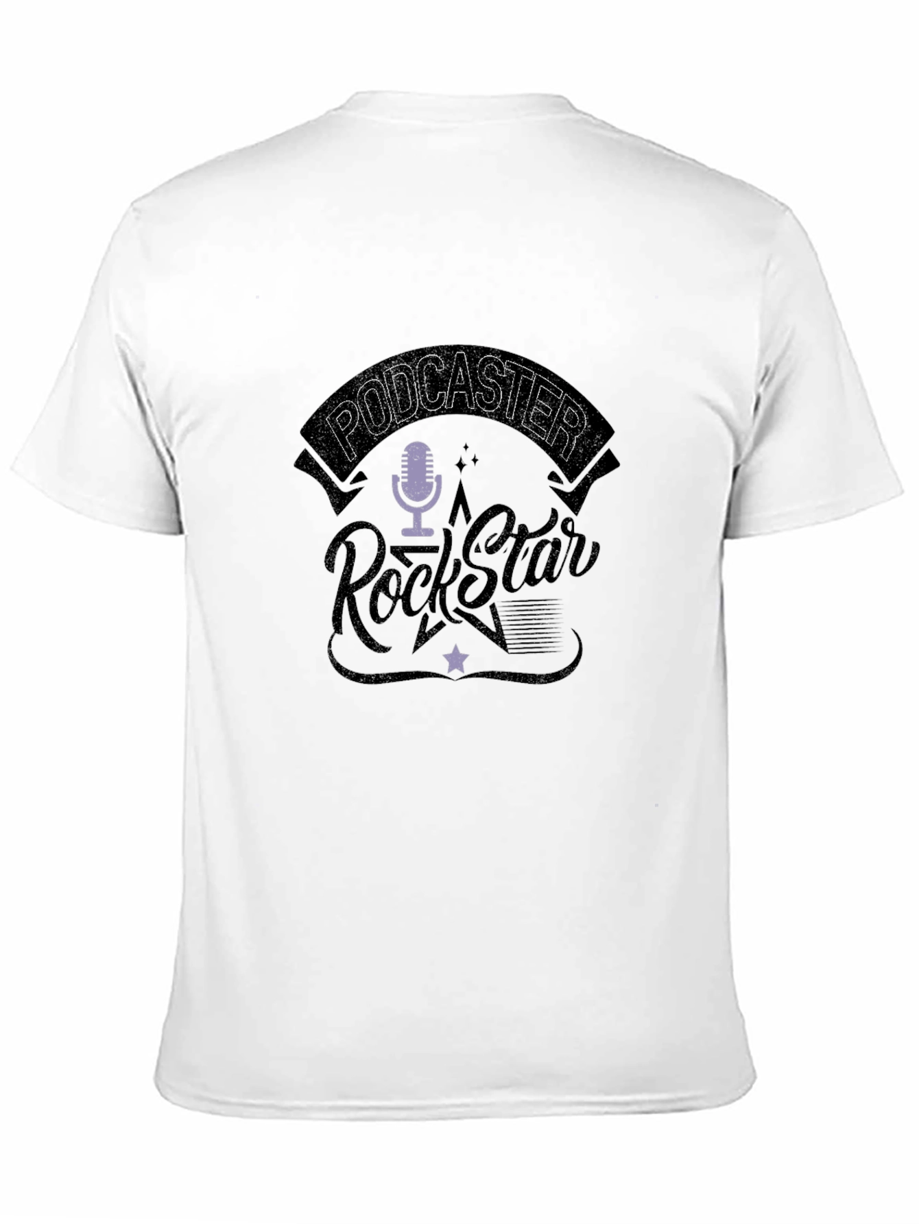 Podcaster RockStar Graphic Tee - Black Crew Neck T-Shirt