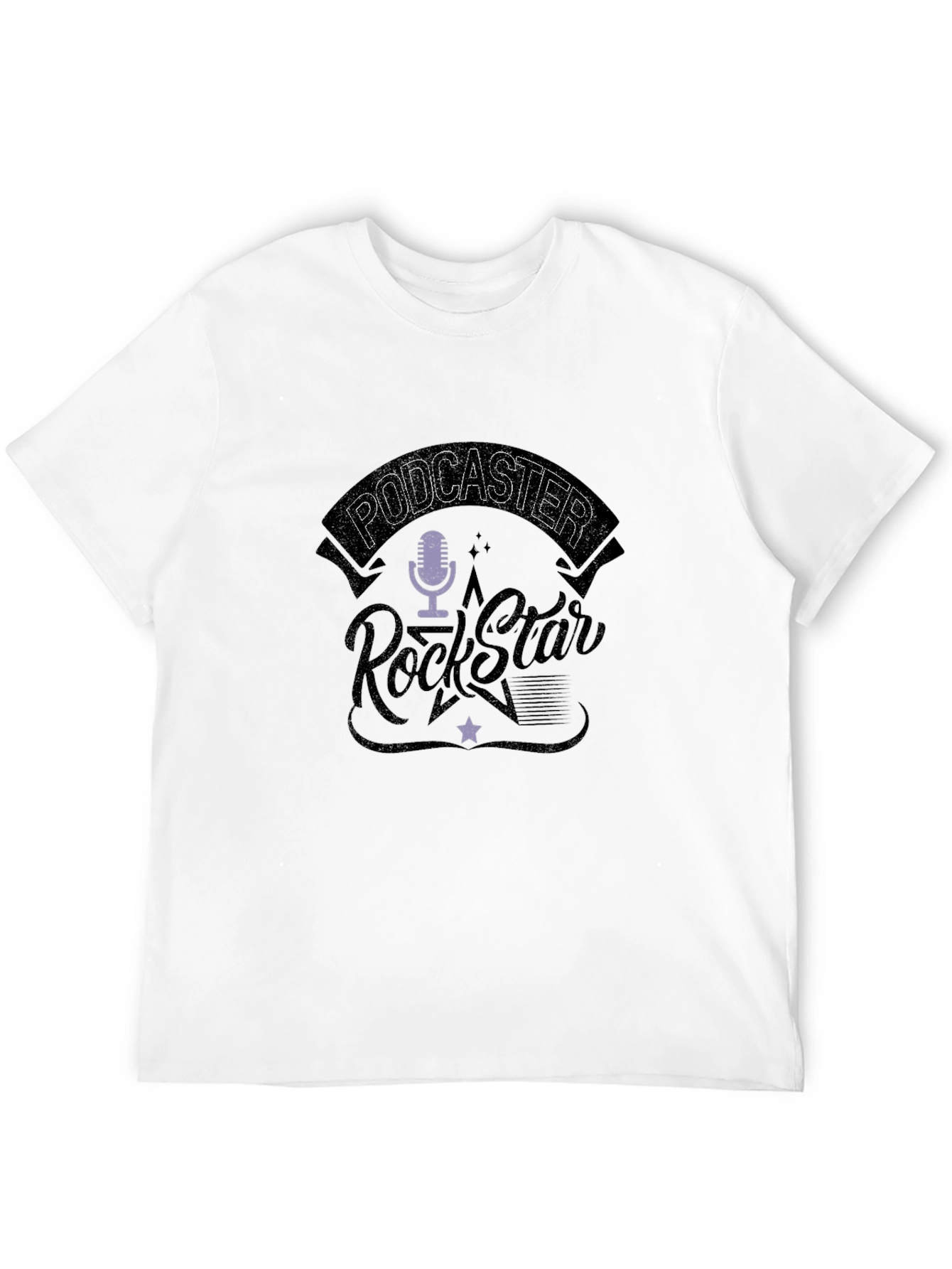 Podcaster RockStar Graphic Tee - Black Crew Neck T-Shirt