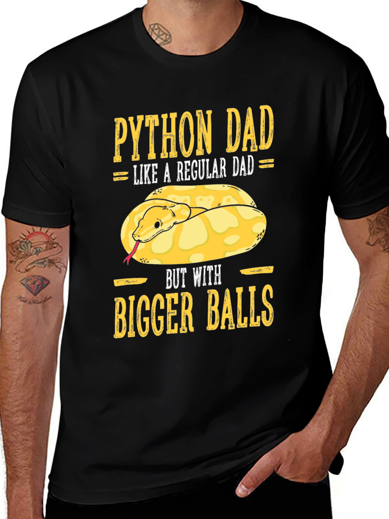 Python Dad T-Shirt Funny Snake Lover Tee