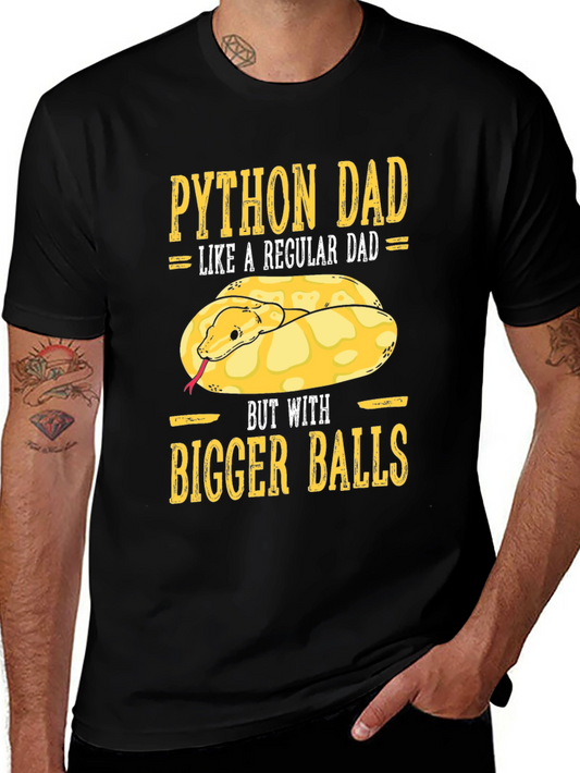 Python Dad T-Shirt Funny Snake Lover Tee