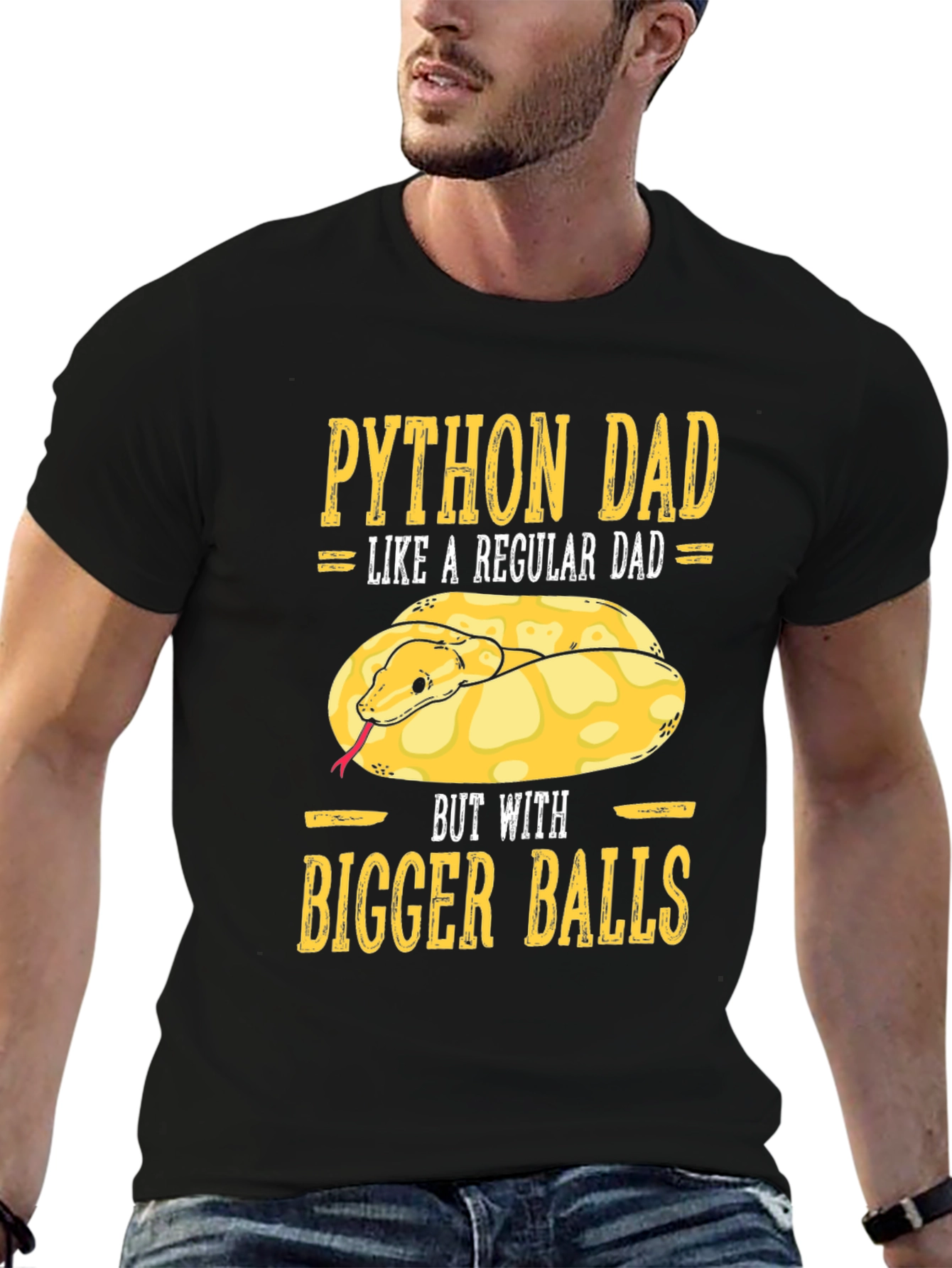 Python Dad T-Shirt Funny Snake Lover Tee