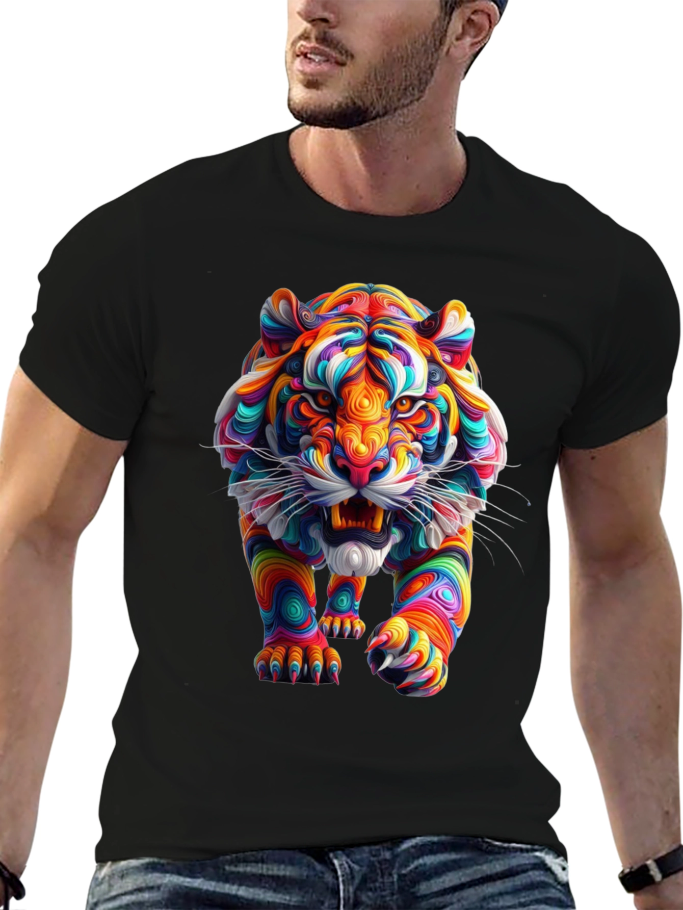 Vibrant Tiger Graphic Tee - Bold Style