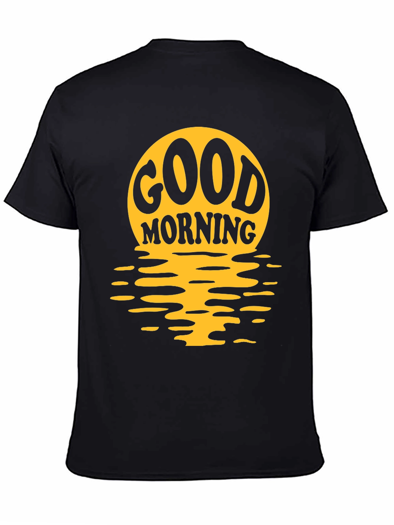 Good Morning Graphic Print Black T-Shirt