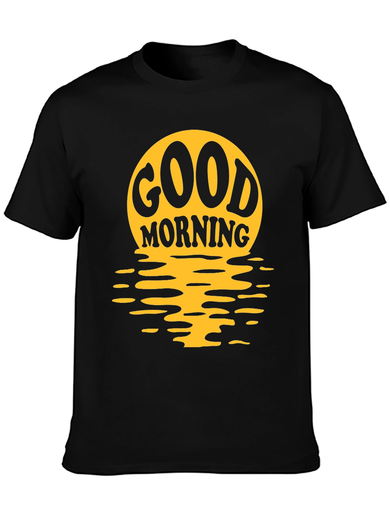 Good Morning Graphic Print Black T-Shirt
