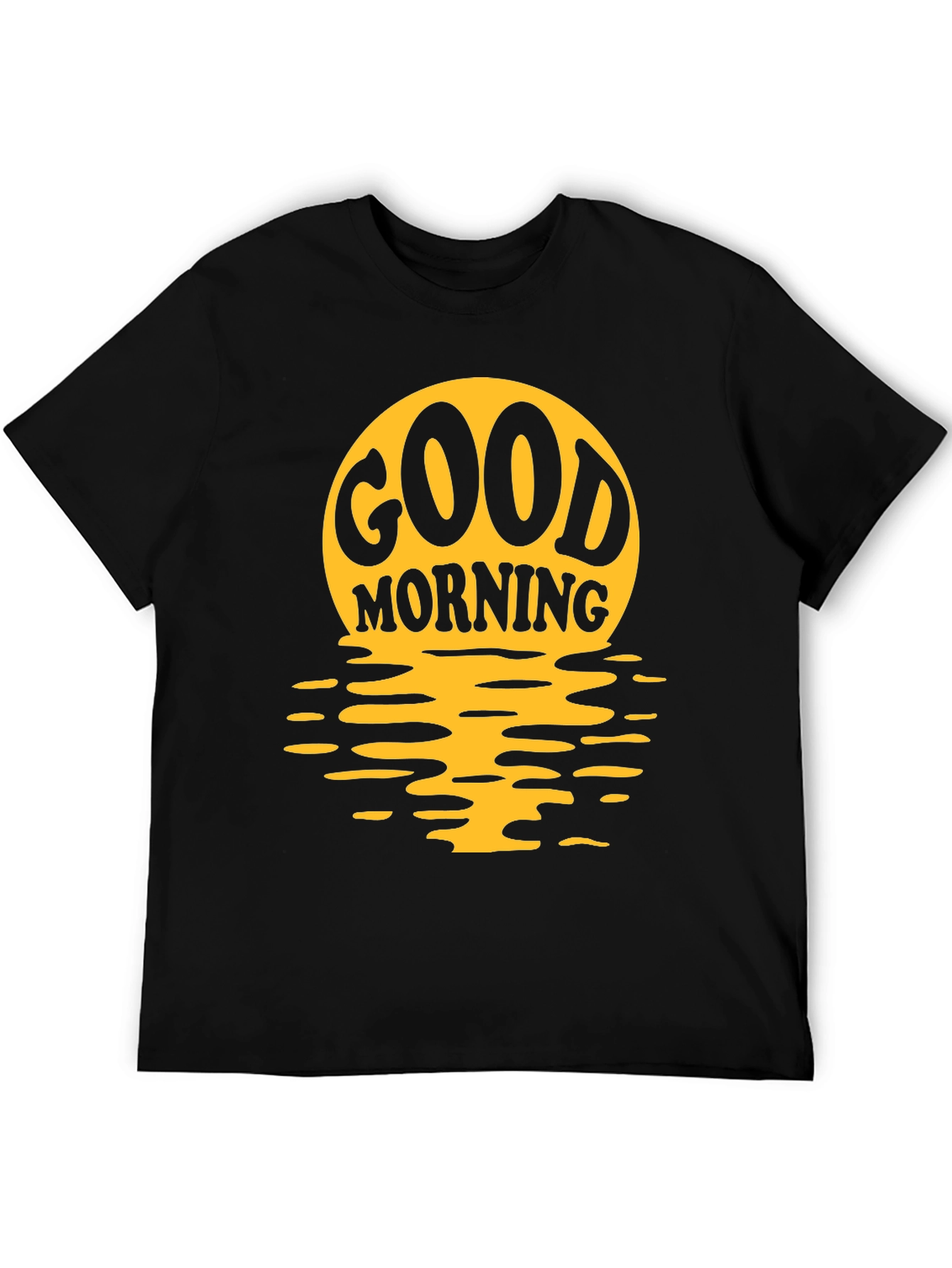 Good Morning Graphic Print Black T-Shirt