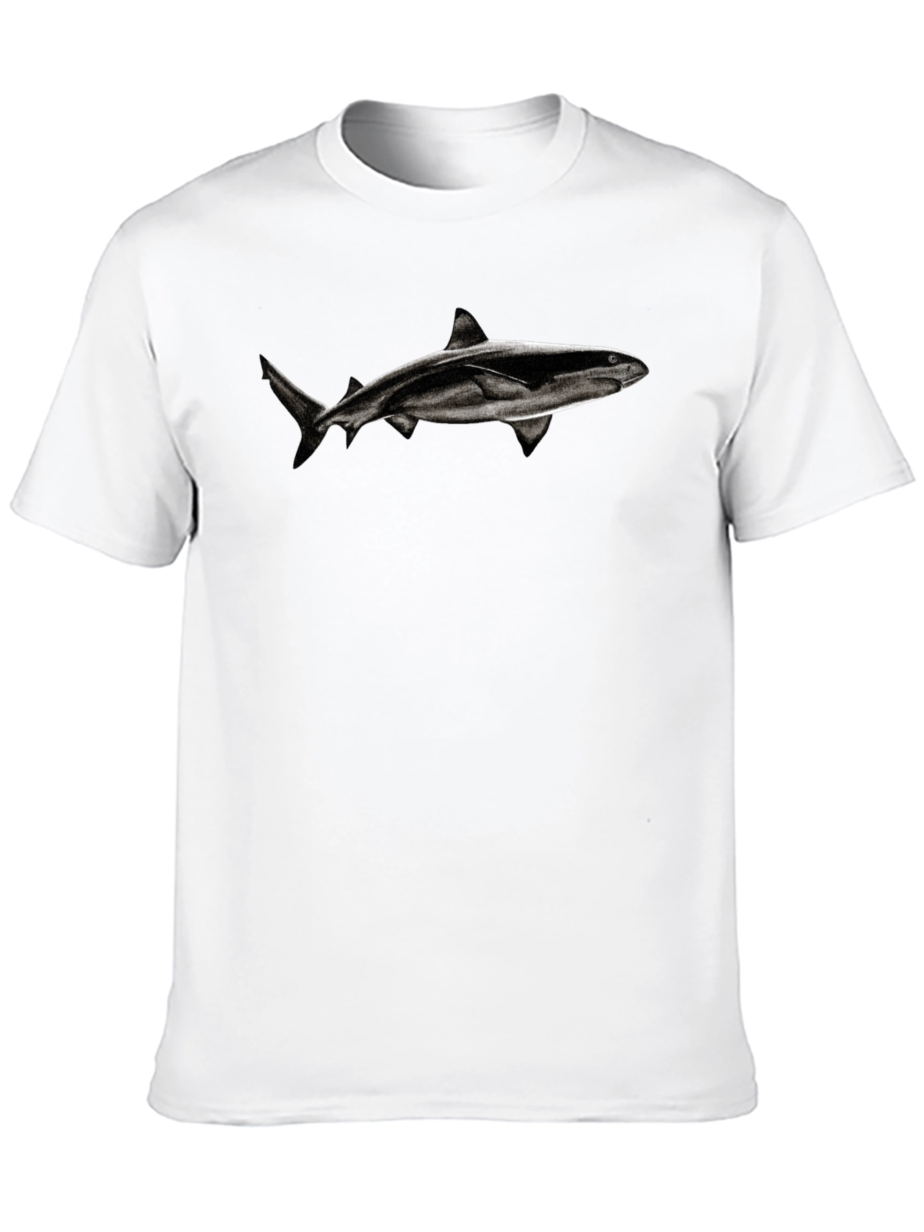 Shark Graphic Tee - Black Cotton Blend T-Shirt