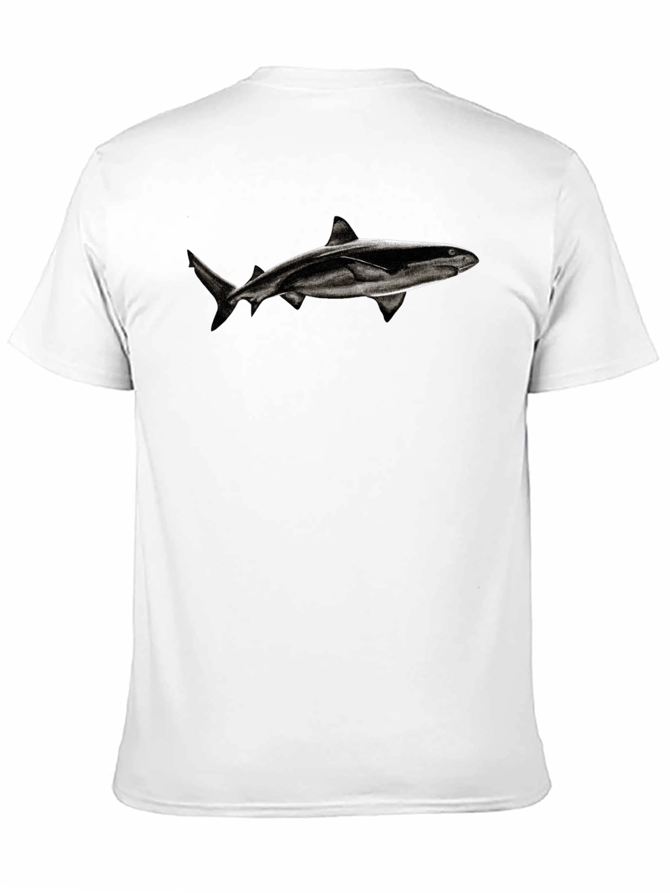 Shark Graphic Tee - Black Cotton Blend T-Shirt