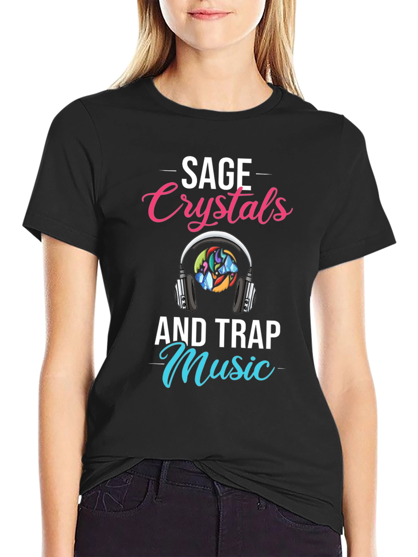 Sage Crystals & Trap Music Graphic Tee