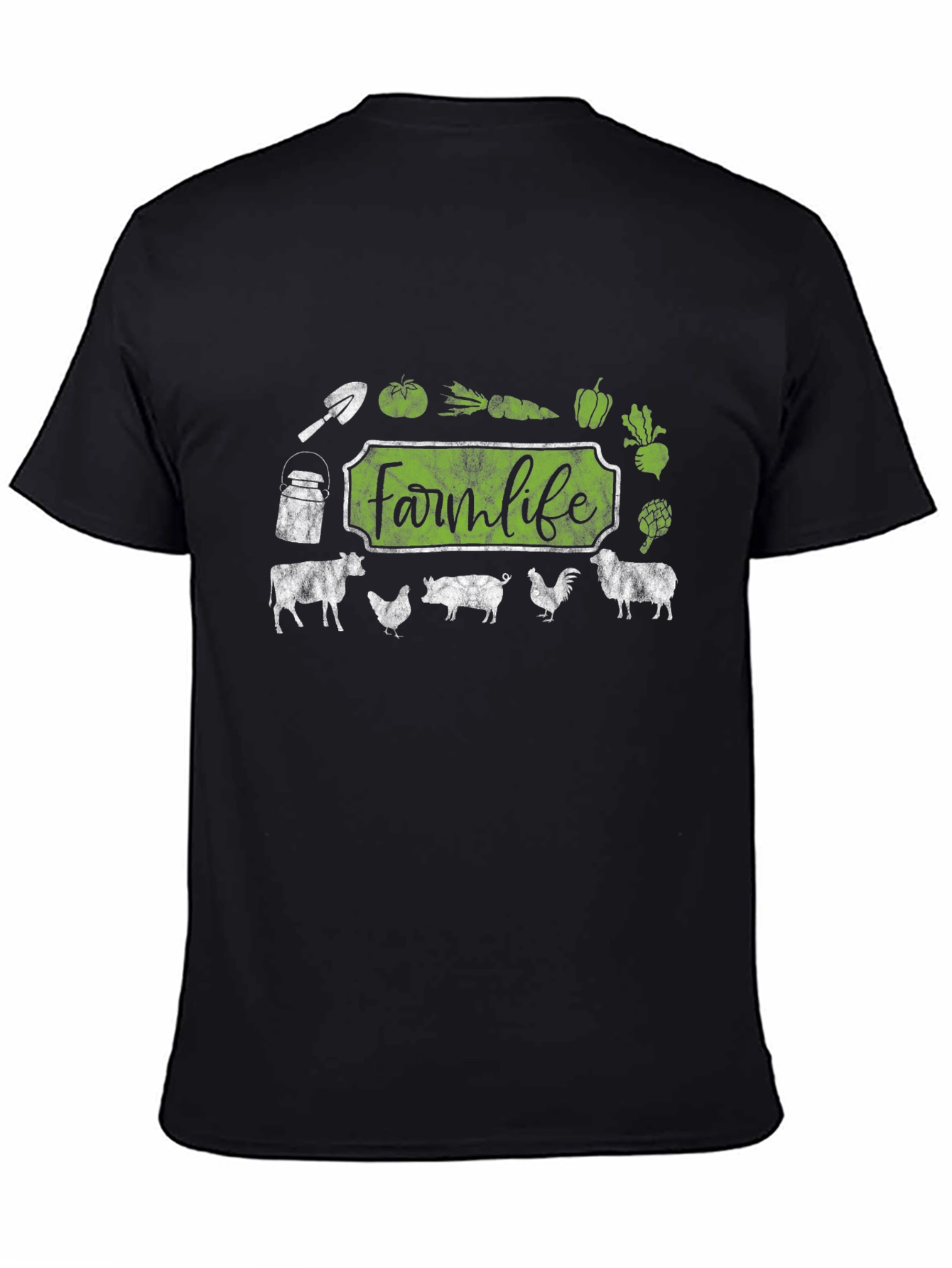 Farm Life Graphic Tee - Black Cotton T-Shirt