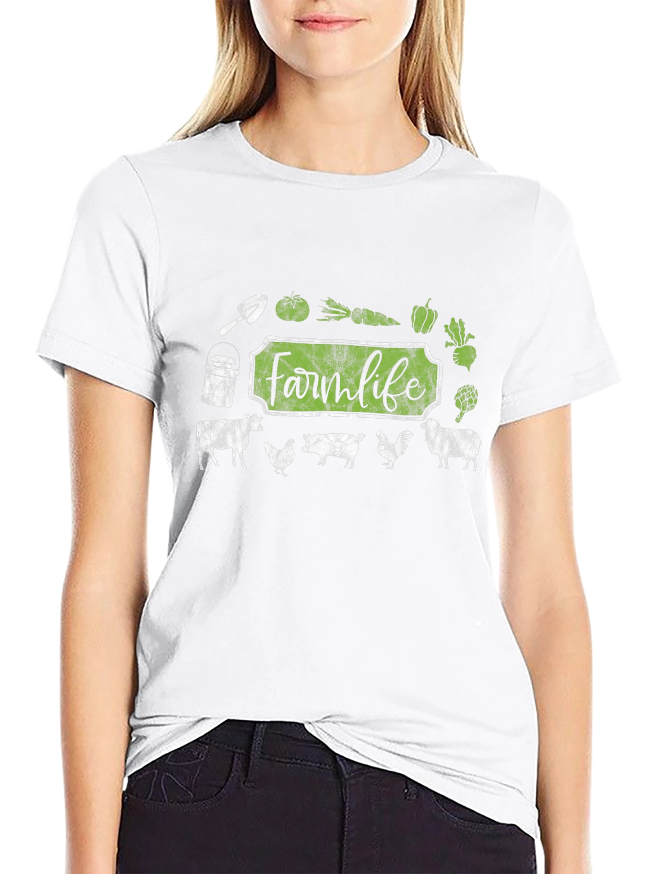 Farm Life Graphic Tee - Black Cotton T-Shirt