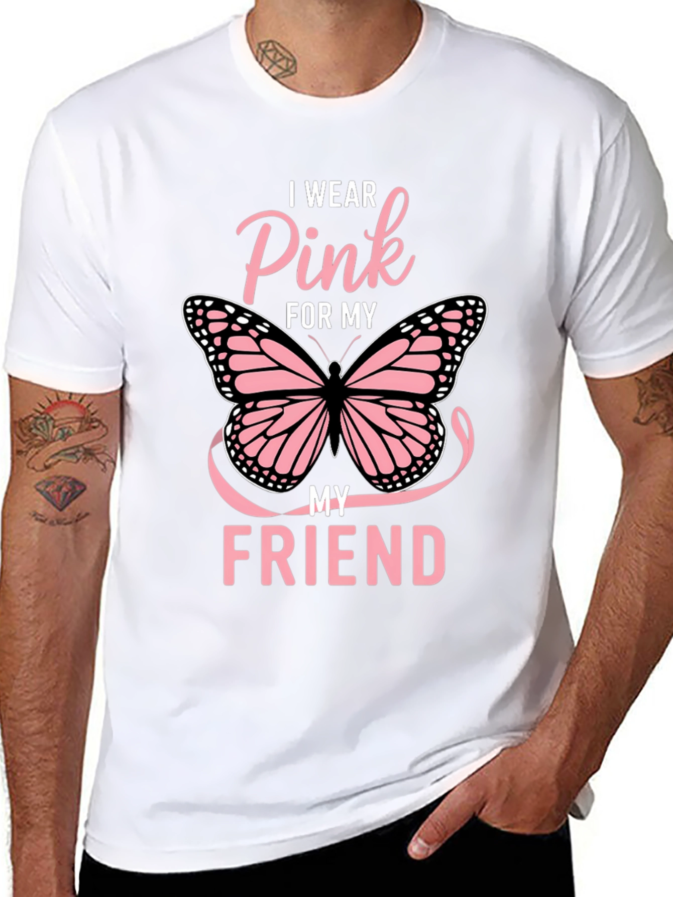 Pink Butterfly T-Shirt - Breast Cancer Awareness Tee