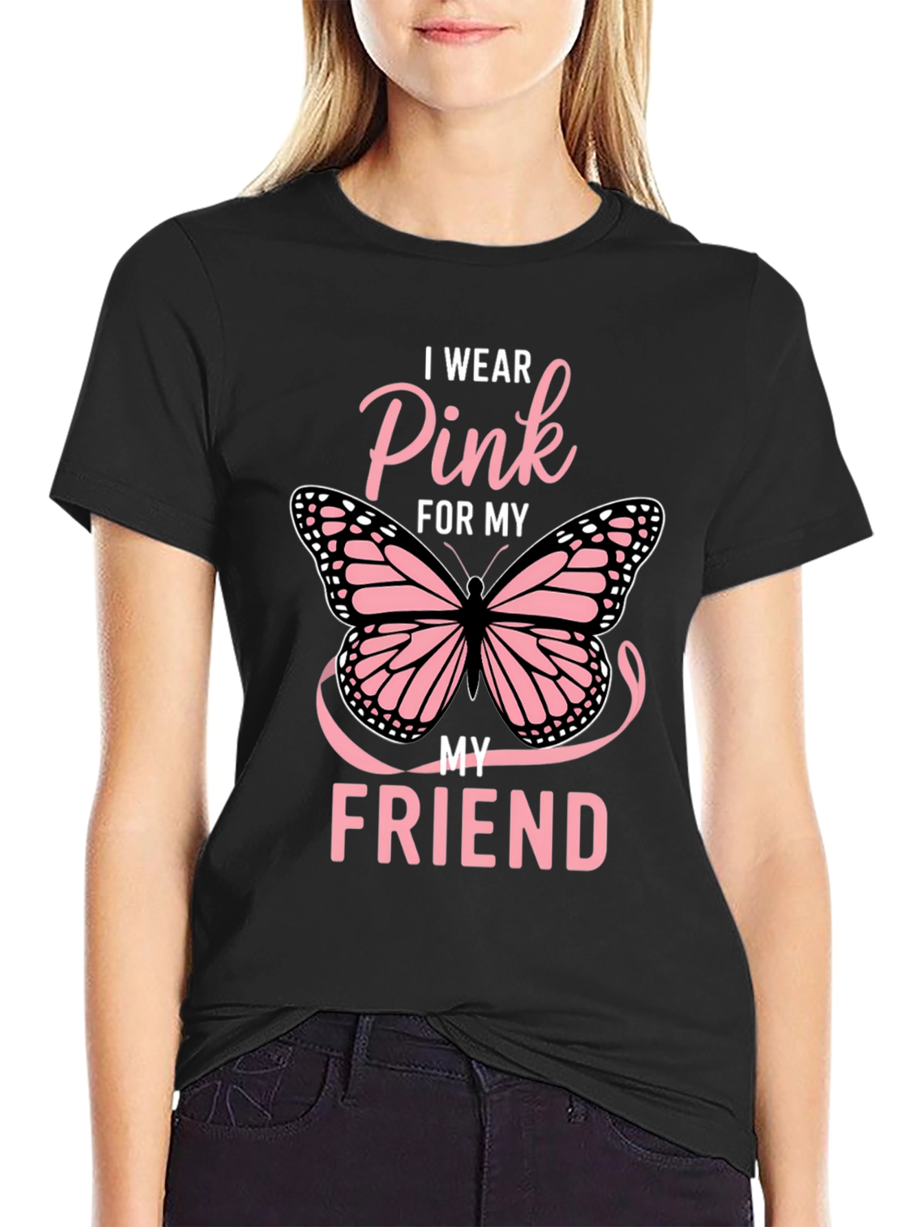 Pink Butterfly T-Shirt - Breast Cancer Awareness Tee