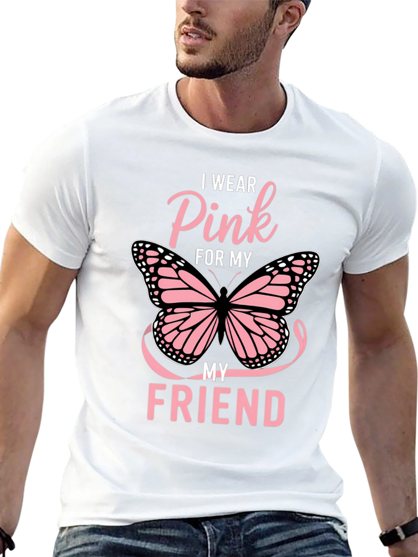 Pink Butterfly T-Shirt - Breast Cancer Awareness Tee