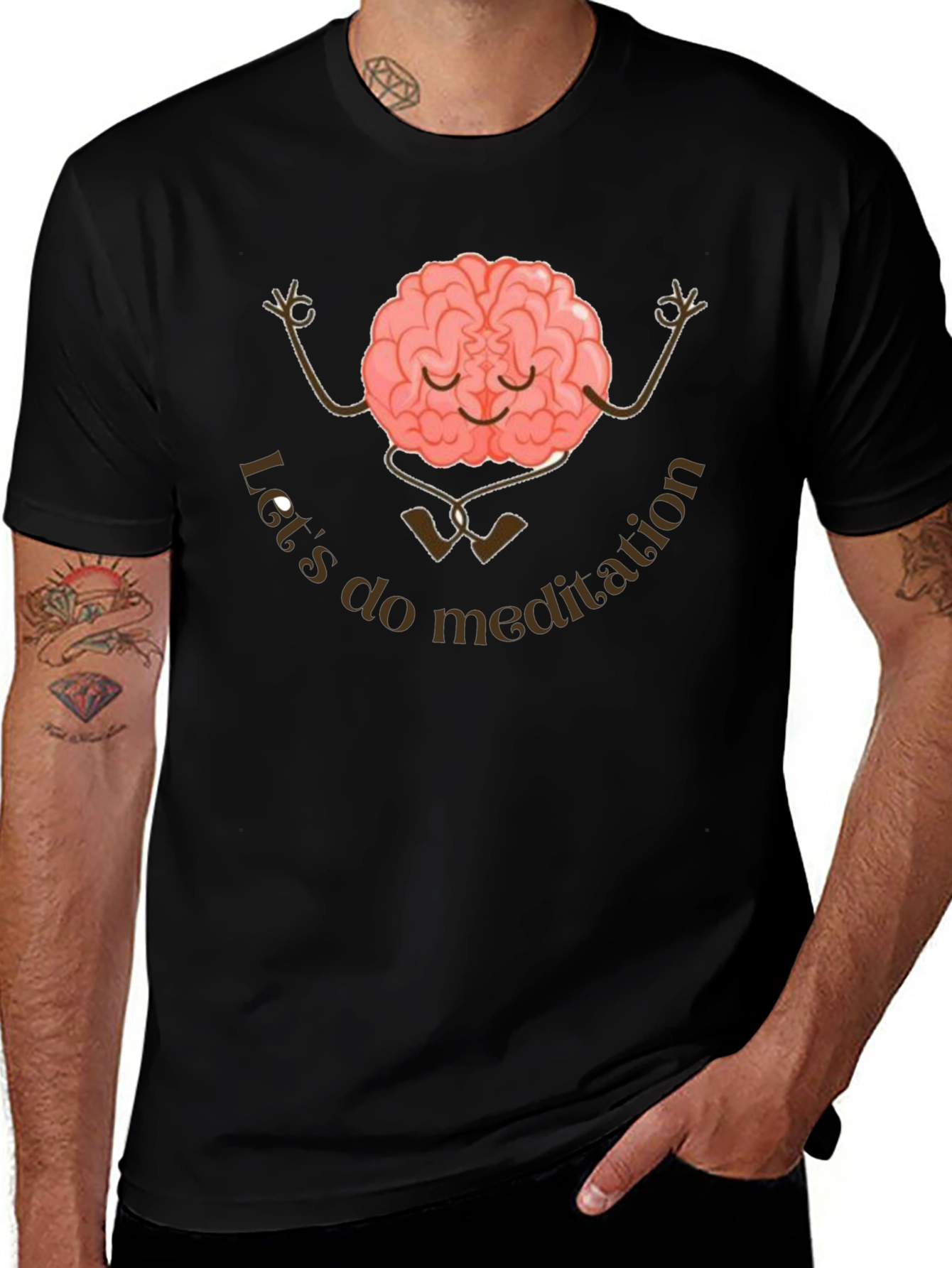 Meditation Brain Graphic T-Shirt