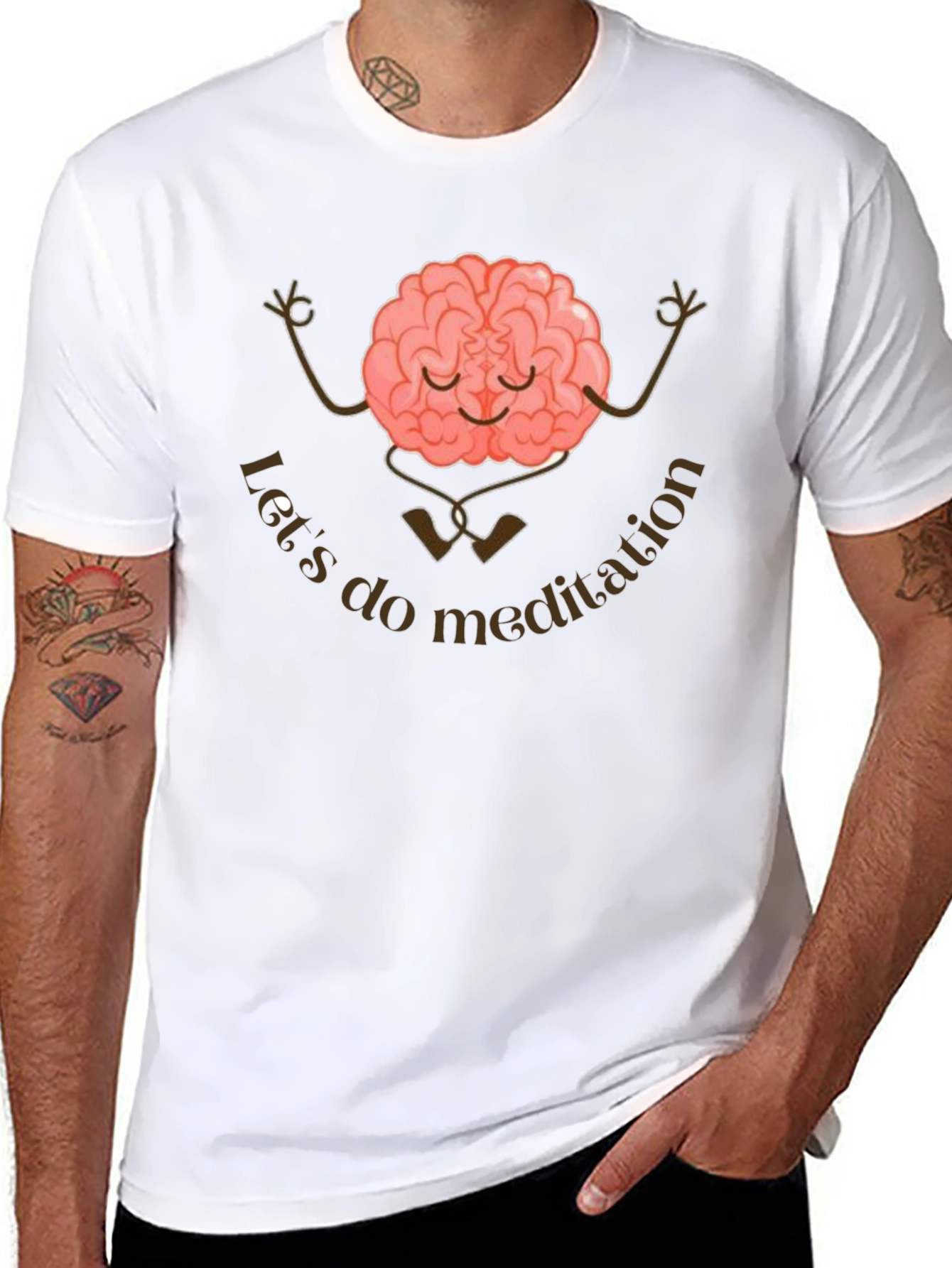 Meditation Brain Graphic T-Shirt