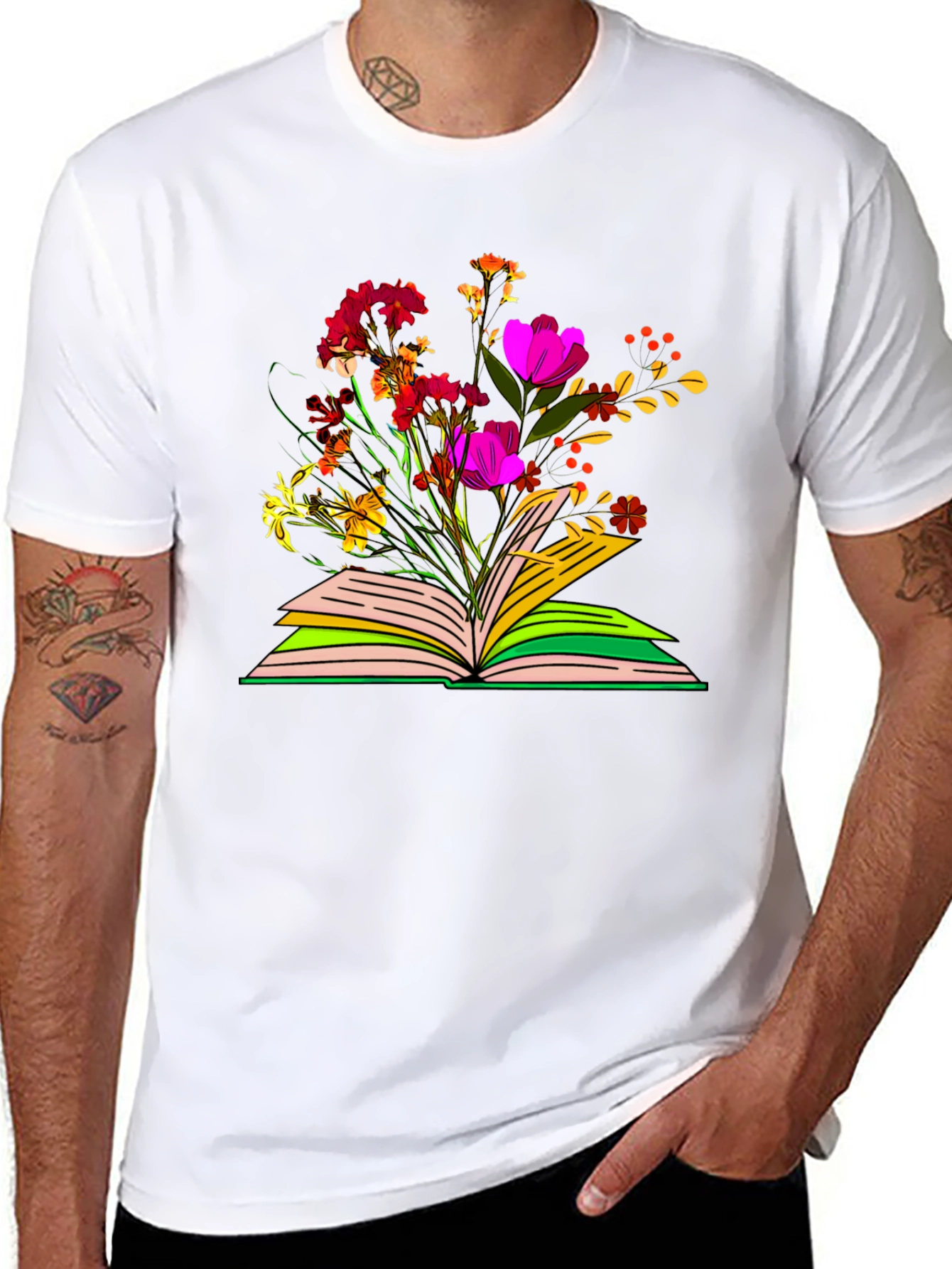 Floral Book T-Shirt - Literary Garden Tee