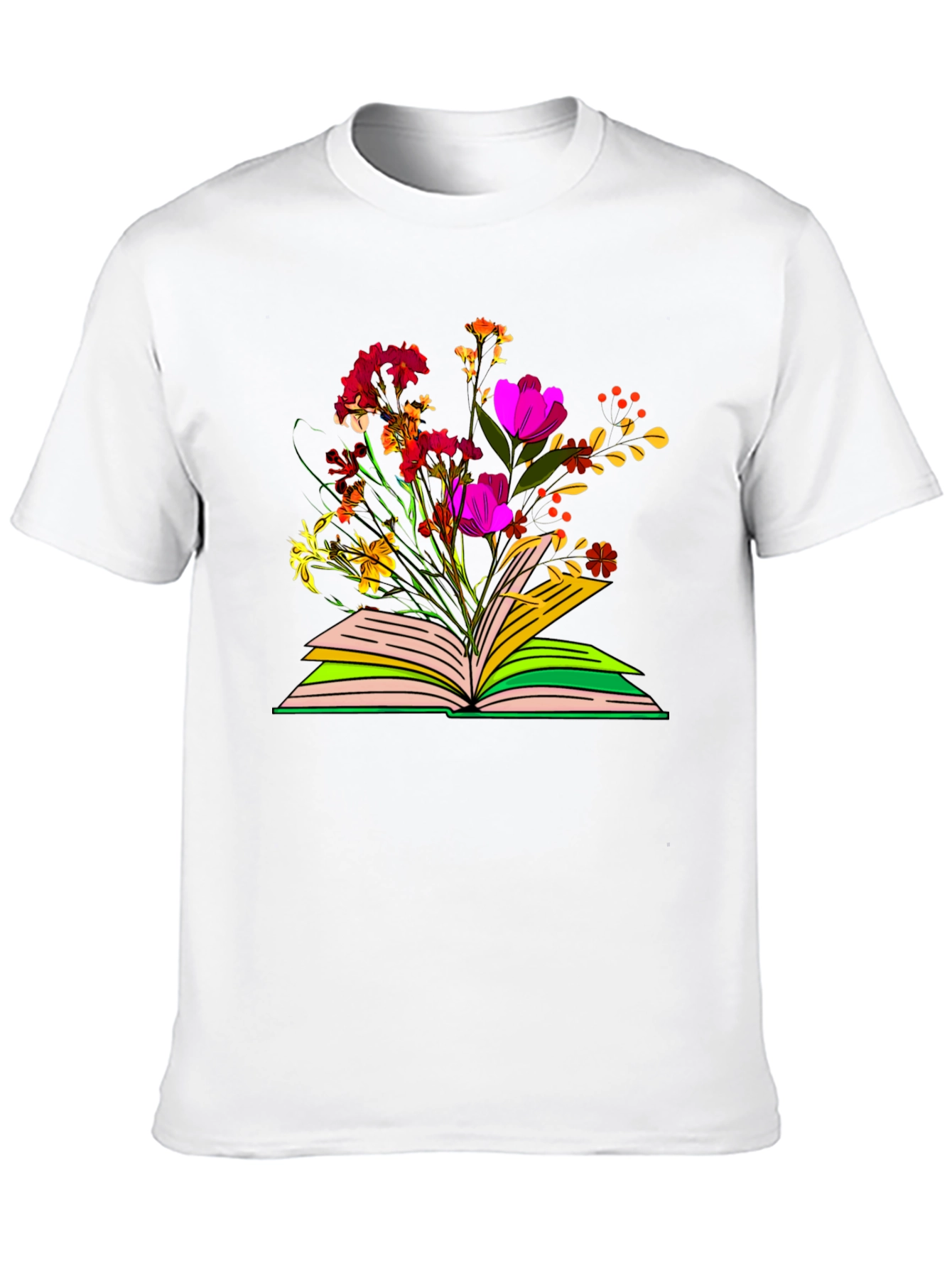 Floral Book T-Shirt - Literary Garden Tee