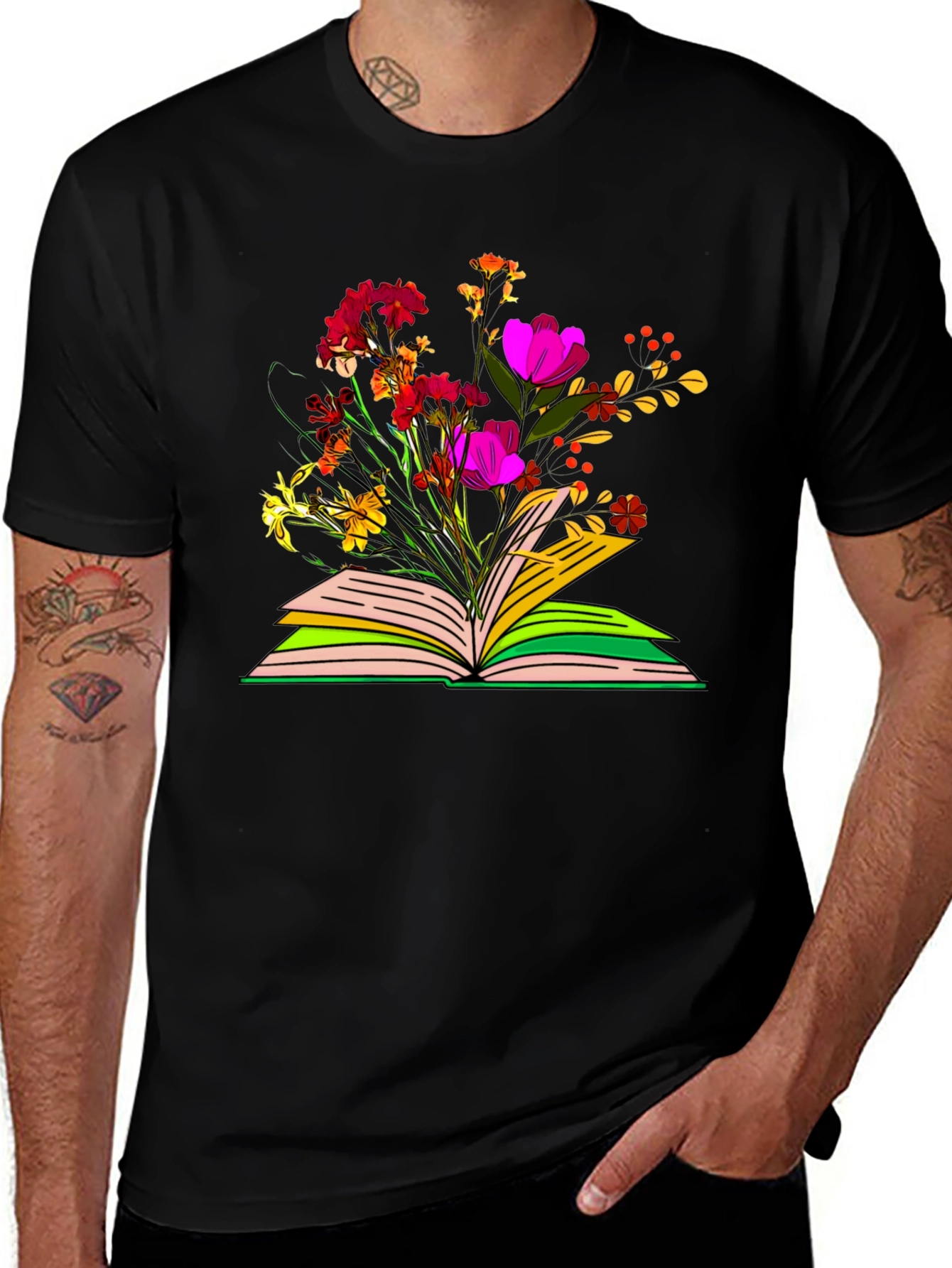 Floral Book T-Shirt - Literary Garden Tee