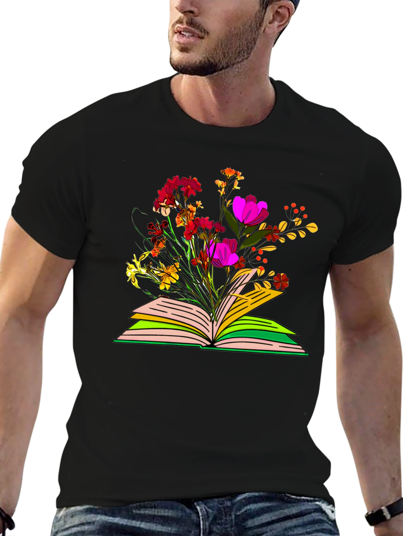 Floral Book T-Shirt - Literary Garden Tee