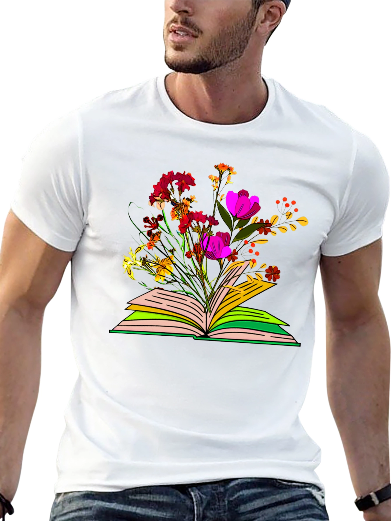 Floral Book T-Shirt - Literary Garden Tee