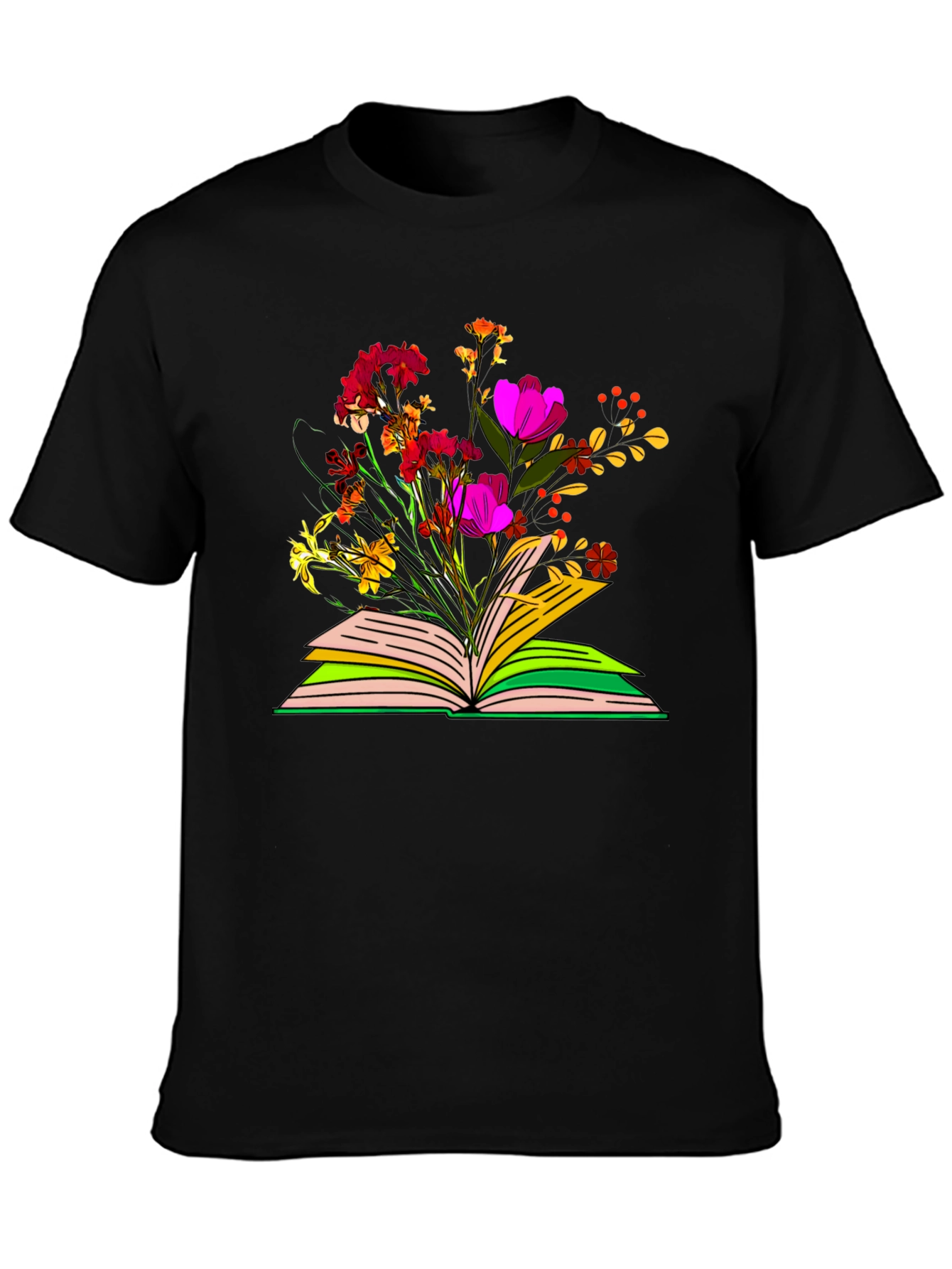 Floral Book T-Shirt - Literary Garden Tee