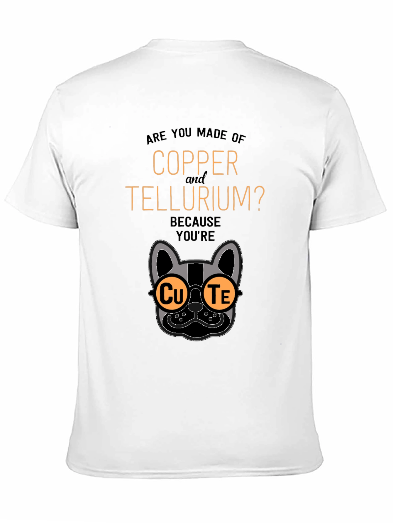Cute Copper Tellurium Chemistry Pun Black T-Shirt
