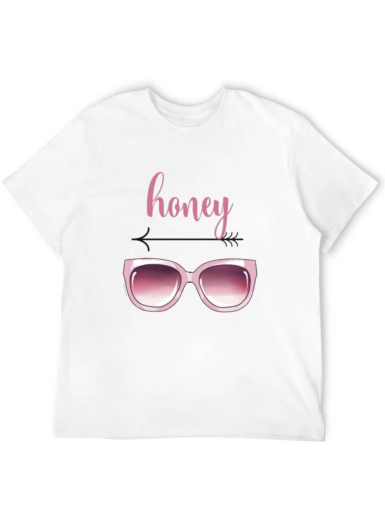 Honey Sunglasses Graphic Tee - Trendy Black T-Shirt