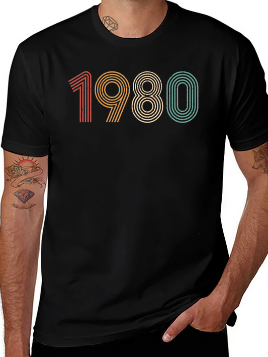 Vintage 1980 Graphic Tee - Retro Birthday Shirt