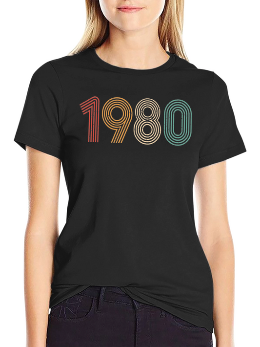 Vintage 1980 Graphic Tee - Retro Birthday Shirt